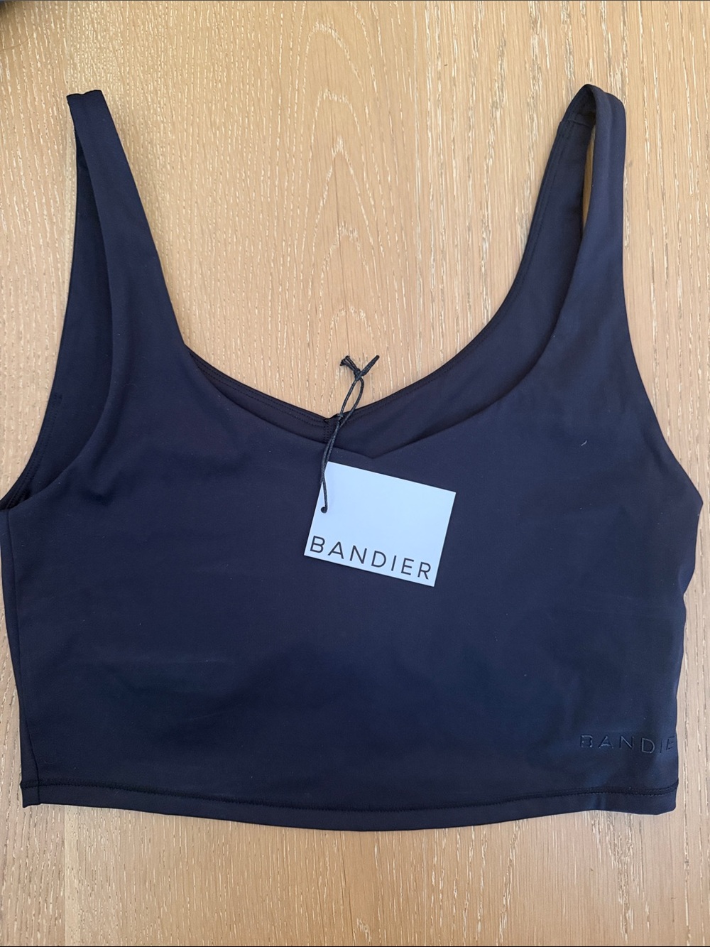 Bandier Black Scoop Neck Sports Bralette